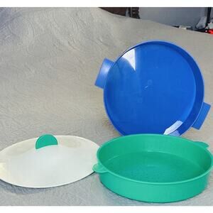 Vintage Tupperware 3pc Micro Steamer Microwaveable Vegetable Cooker 3066A-4